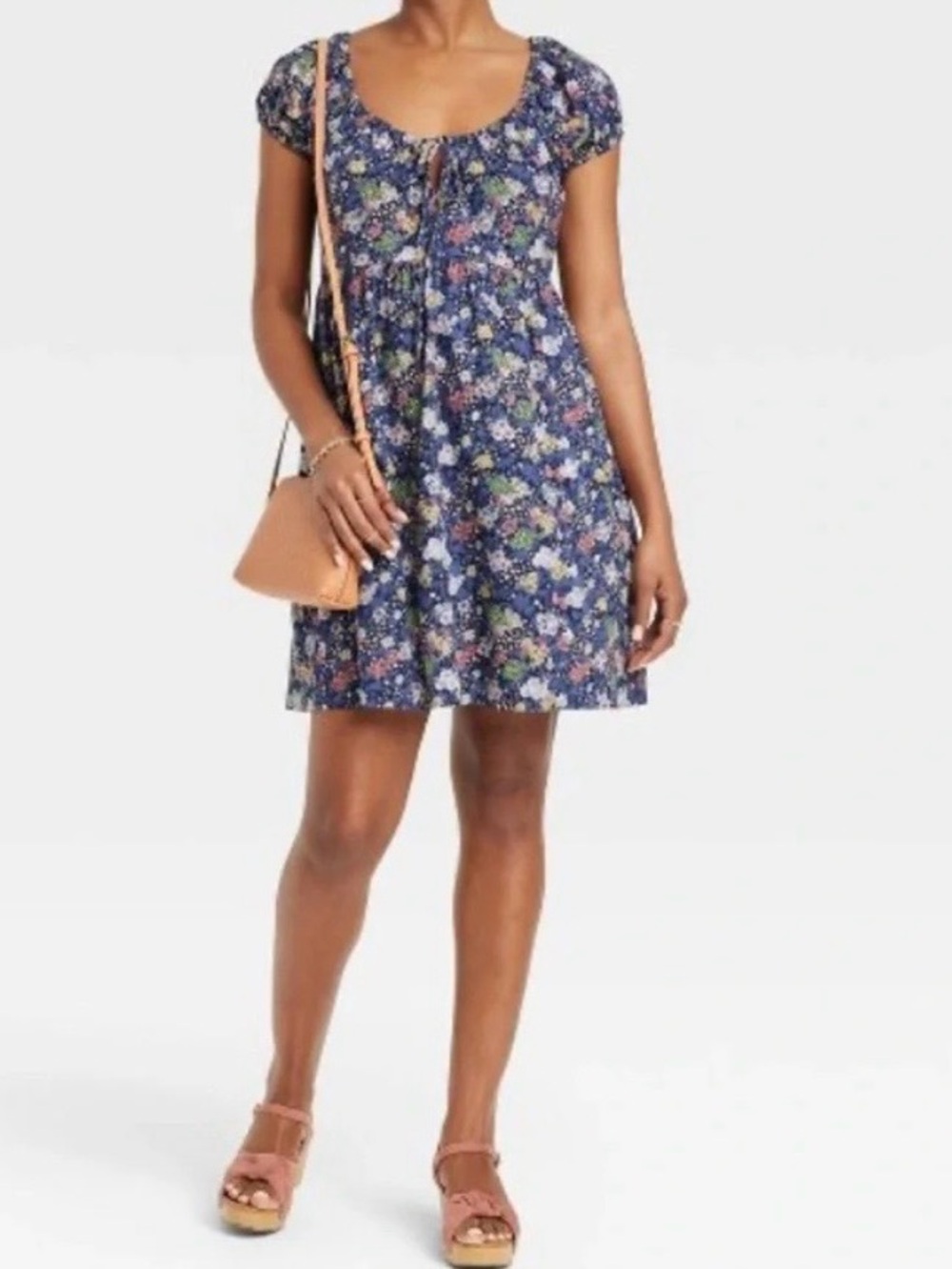 Universal Thread Navy Blue Floral Mini Dress Size XS/S